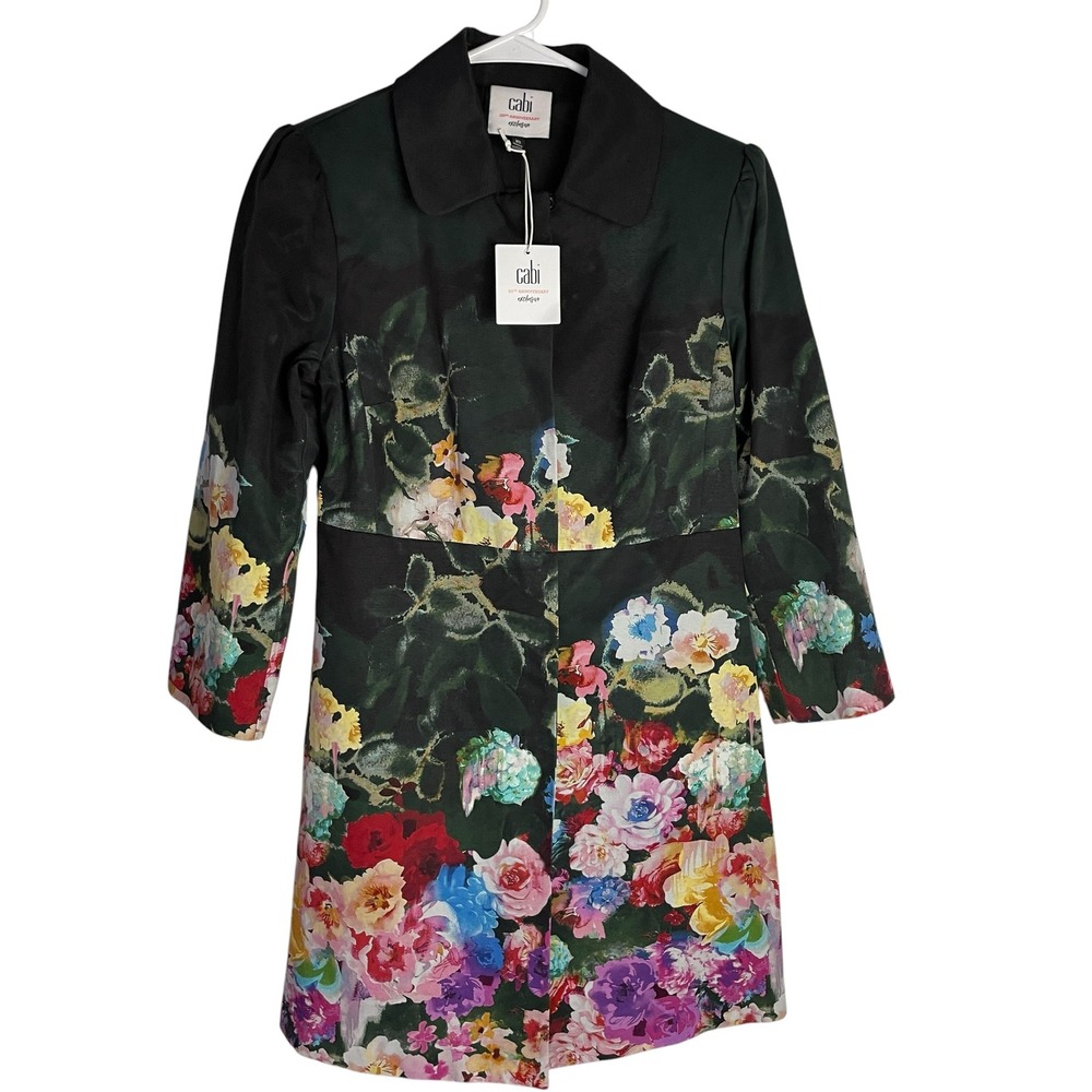 NWT Cabi Womens Floral Jacket Size XS Black 20th Anniversary Exclusive Coat